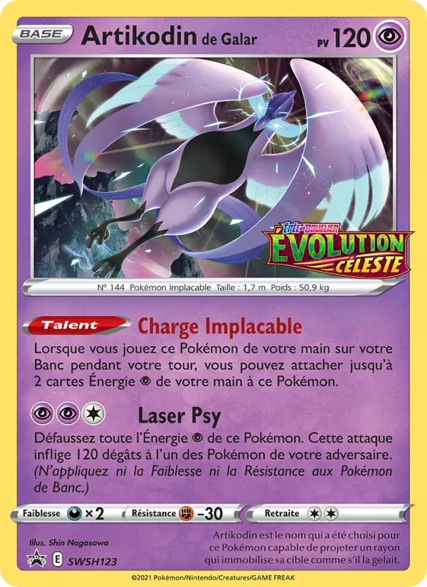 Scan HD carte Pokémon Artikodin de Galar SWSH123/107 — Promo SWSH