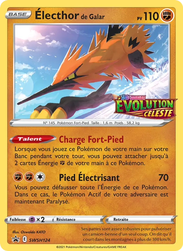 Scan HD carte Pokémon Électhor de Galar SWSH124/107 — Promo SWSH