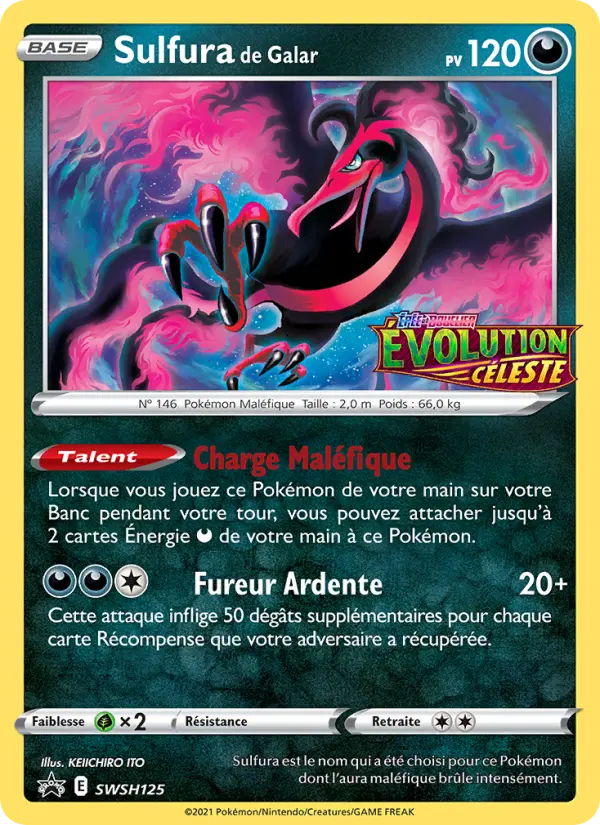 Scan HD carte Pokémon Sulfura de Galar SWSH125/107 — Promo SWSH