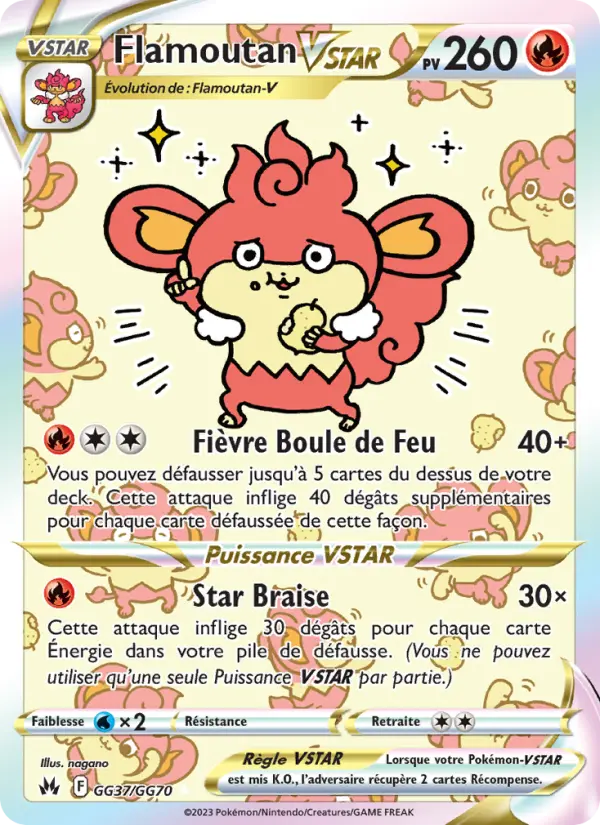 Scan HD carte Pokémon Flamoutan VSTAR GG37/159 — Zénith Suprême