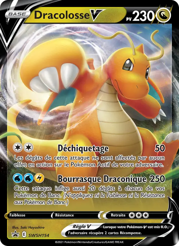 Scan HD carte Pokémon Dracolosse V SWSH154/107 — Promo SWSH