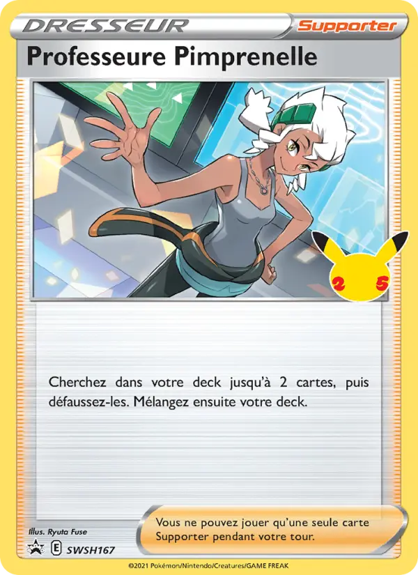 Scan HD carte Pokémon Professeure Pimprenelle SWSH167/107 — Promo SWSH
