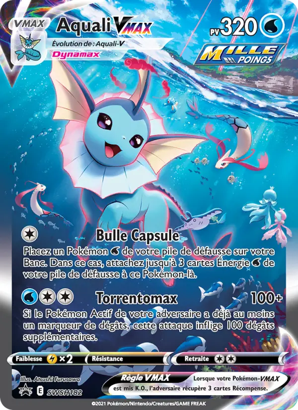 Scan HD carte Pokémon Aquali VMAX SWSH182/107 — Promo SWSH