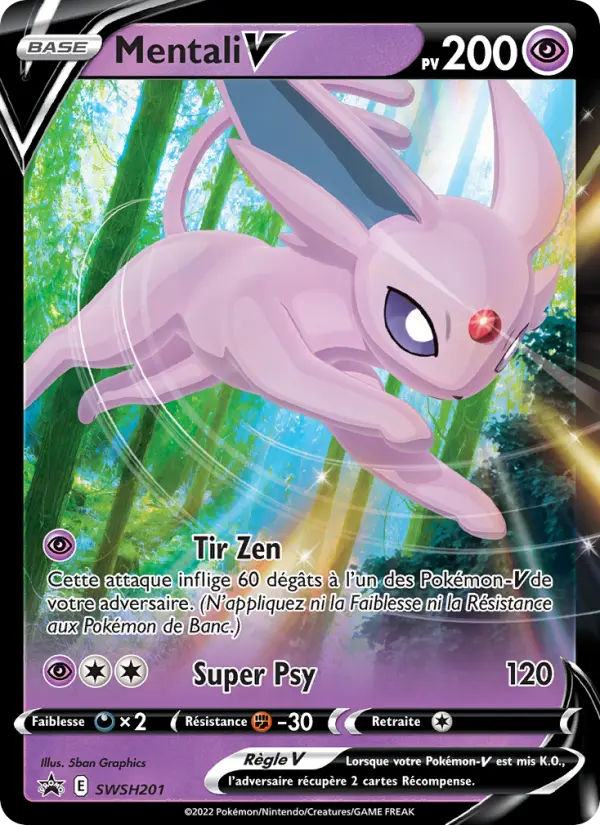 Scan HD carte Pokémon Mentali V SWSH201/107 — Promo SWSH