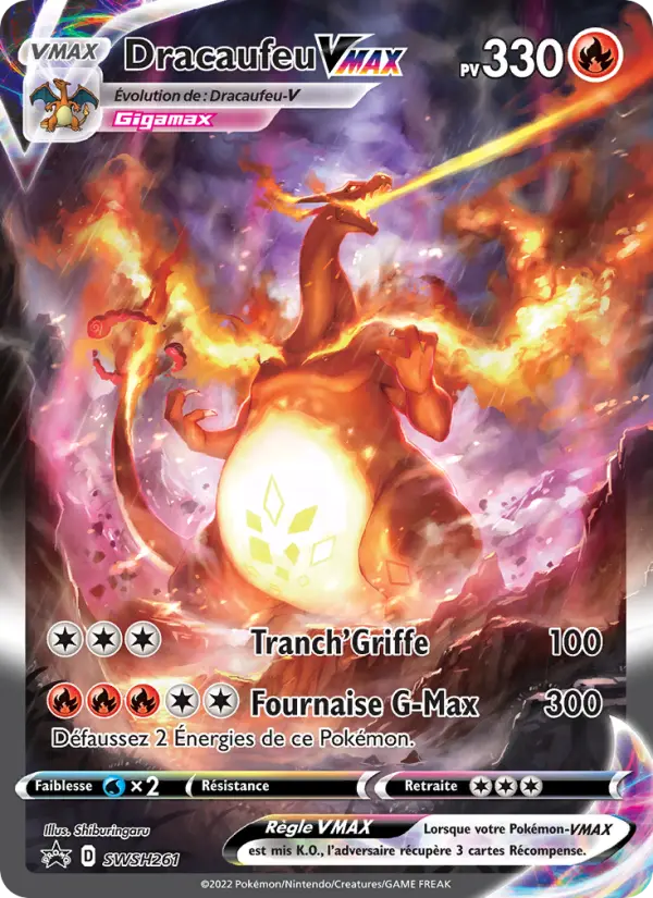 Scan HD carte Pokémon Dracaufeu VMAX SWSH261/107 — Promo SWSH