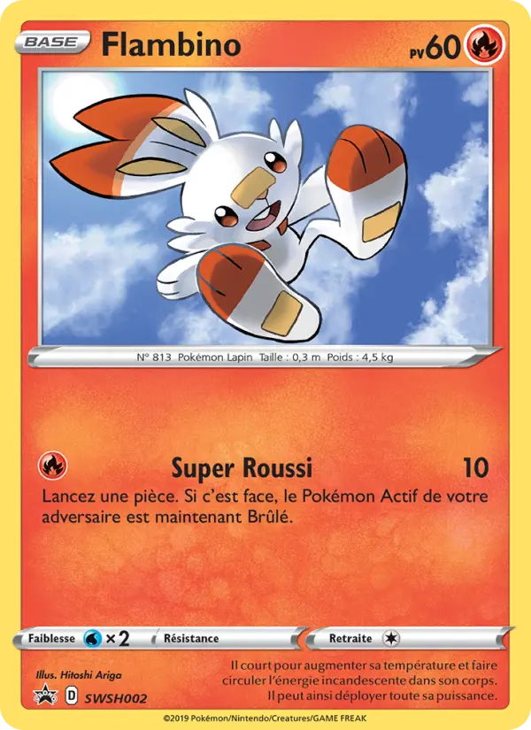 Scan HD carte Pokémon Flambino SWSH002/107 — Promo SWSH