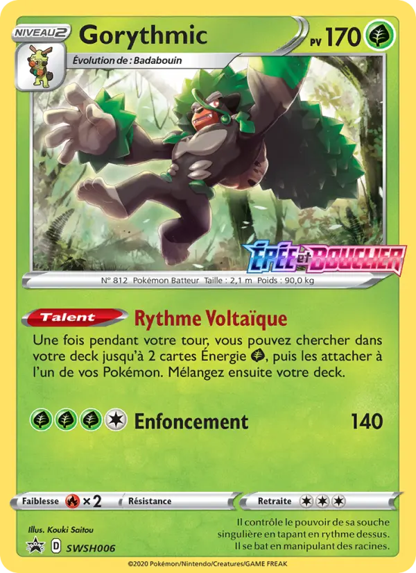 Scan HD carte Pokémon Gorythmic SWSH006/107 — Promo SWSH