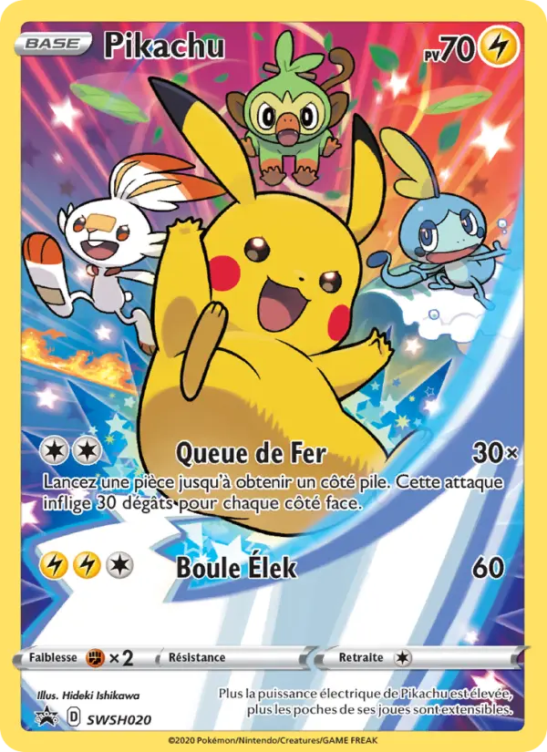 Scan HD carte Pokémon Pikachu SWSH020/107 — Promo SWSH