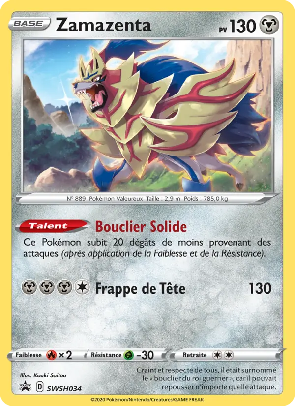 Scan HD carte Pokémon Zamazenta SWSH034/107 — Promo SWSH