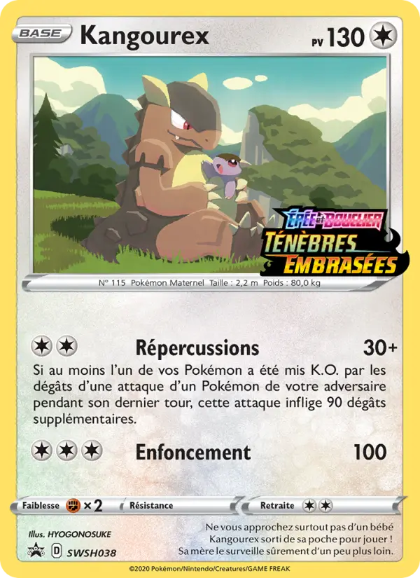 Scan HD carte Pokémon Kangourex SWSH038/107 — Promo SWSH