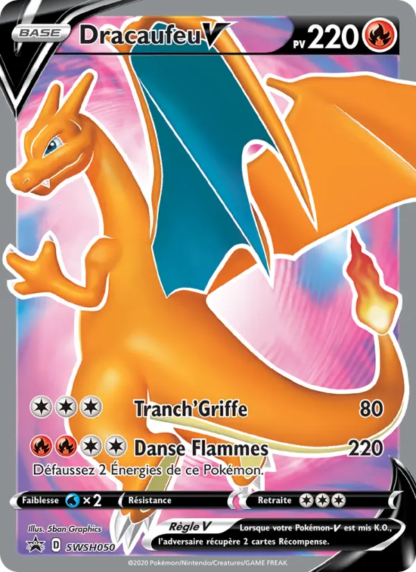 Scan HD carte Pokémon Dracaufeu V SWSH050/107 — Promo SWSH