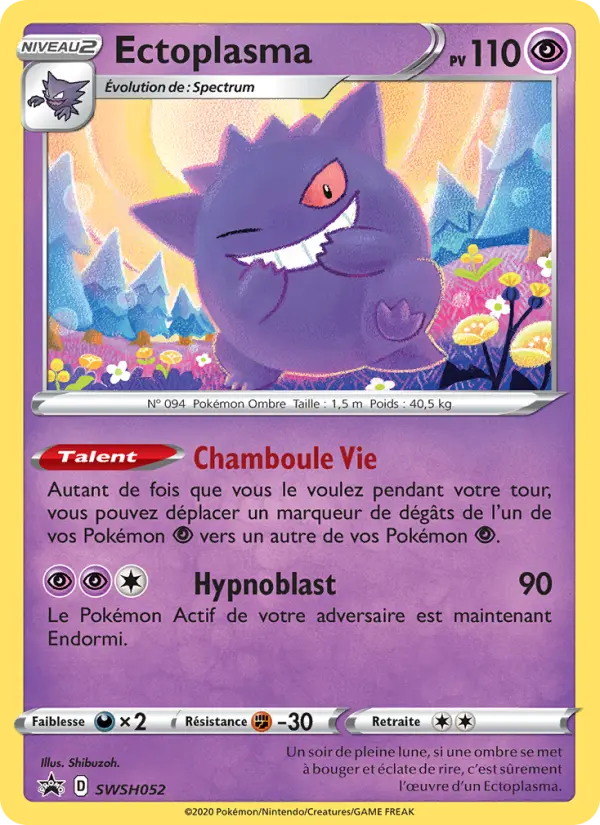 Scan HD carte Pokémon Ectoplasma SWSH052/107 — Promo SWSH