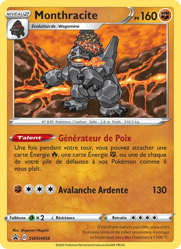 Scan HD carte Pokémon Monthracite SWSH054/107 — Promo SWSH