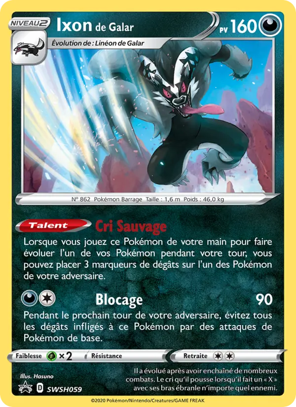 Scan HD carte Pokémon Ixon de Galar SWSH059/107 — Promo SWSH