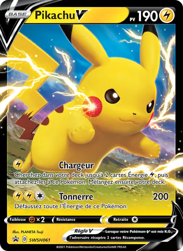 Scan HD carte Pokémon Pikachu V SWSH061/107 — Promo SWSH