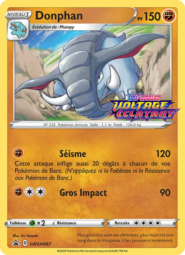 Scan HD carte Pokémon Donphan SWSH067/107 — Promo SWSH