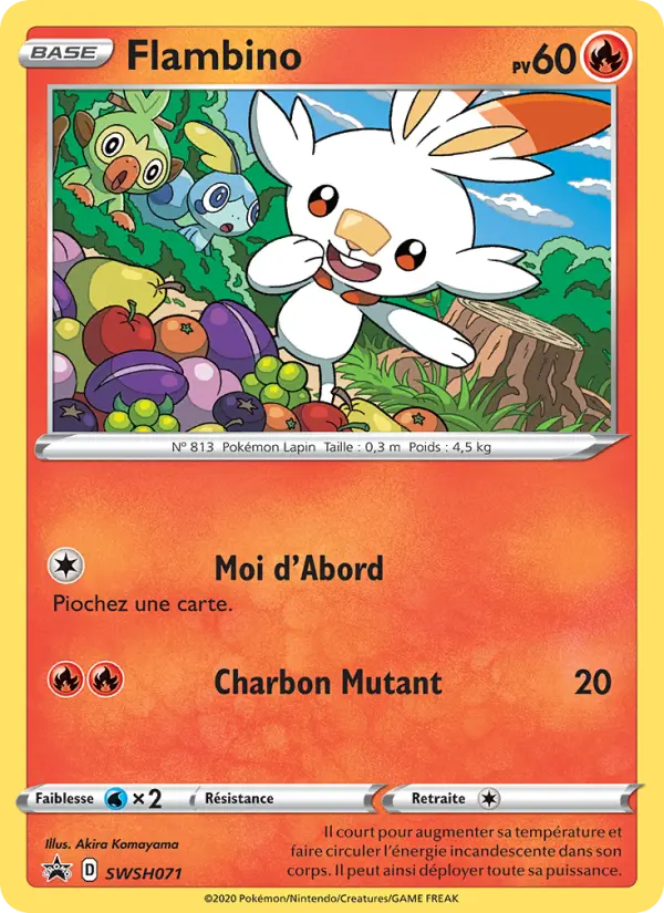 Scan HD carte Pokémon Flambino SWSH071/107 — Promo SWSH