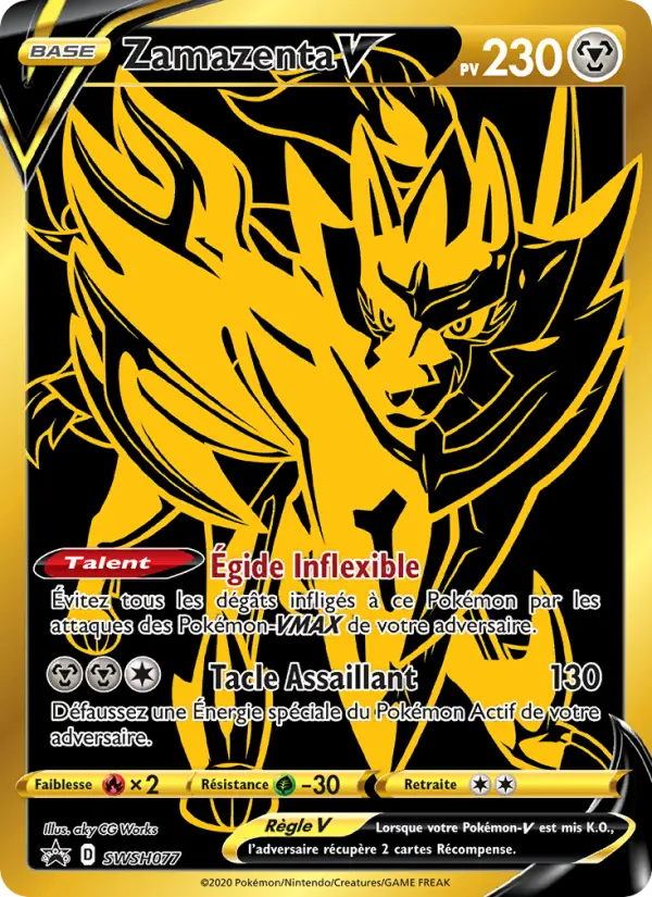 Scan HD carte Pokémon Zamazenta V SWSH077/107 — Promo SWSH