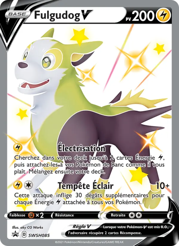 Scan HD carte Pokémon Fulgudog V SWSH085/107 — Promo SWSH