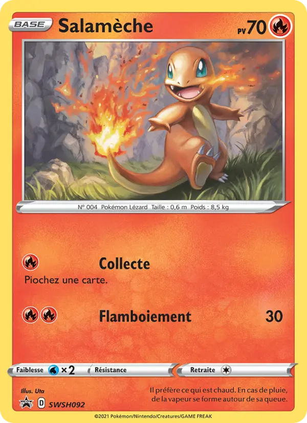 Scan HD carte Pokémon Salamèche SWSH092/107 — Promo SWSH