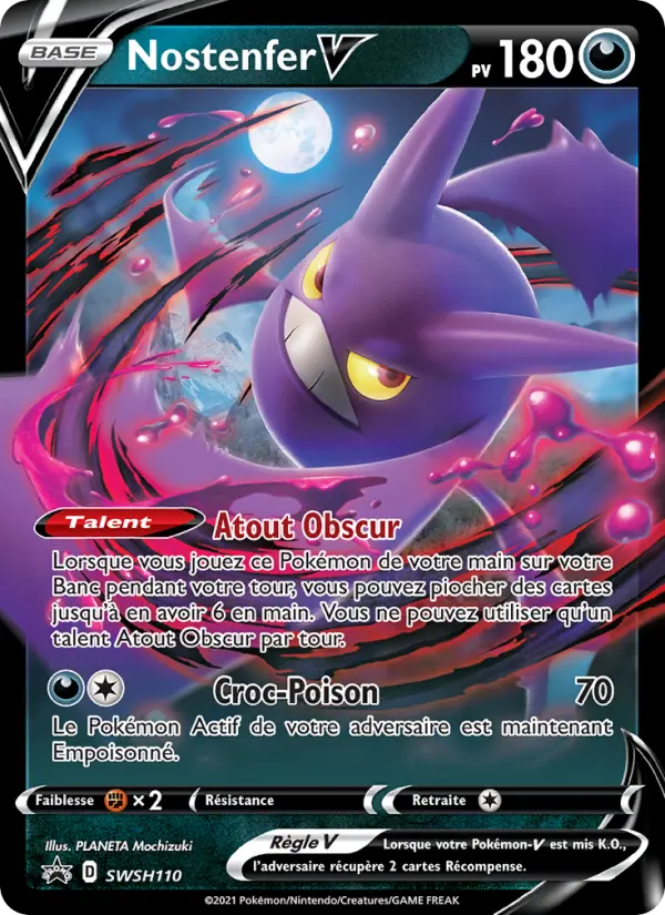 Scan HD carte Pokémon Nostenfer V SWSH110/107 — Promo SWSH