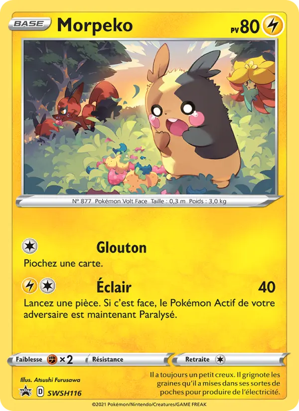Scan HD carte Pokémon Morpeko SWSH116/107 — Promo SWSH