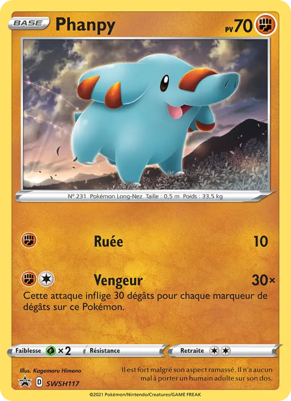 Scan HD carte Pokémon Phanpy SWSH117/107 — Promo SWSH