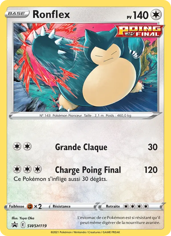 Scan HD carte Pokémon Ronflex SWSH119/107 — Promo SWSH