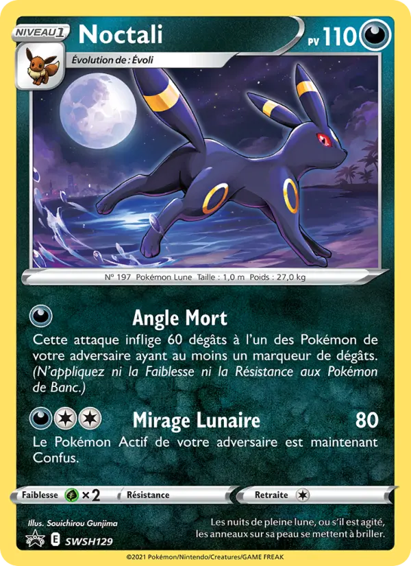 Scan HD carte Pokémon Noctali SWSH129/107 — Promo SWSH