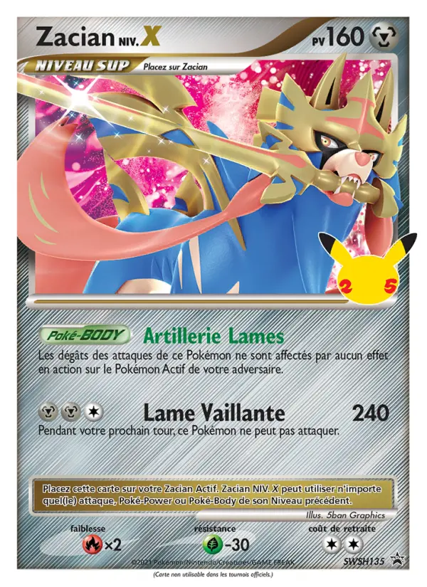 Scan HD carte Pokémon Zacian SWSH135/107 — Promo SWSH