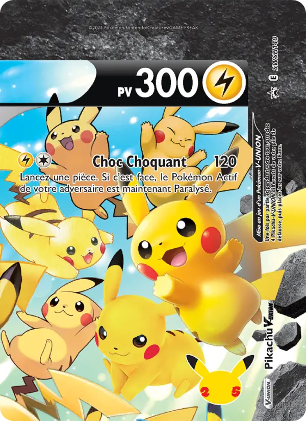 Scan HD carte Pokémon Pikachu V-UNION SWSH140/107 — Promo SWSH
