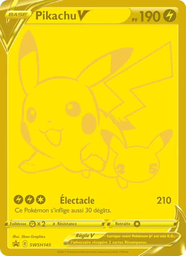 Scan HD carte Pokémon Pikachu V SWSH145/107 — Promo SWSH