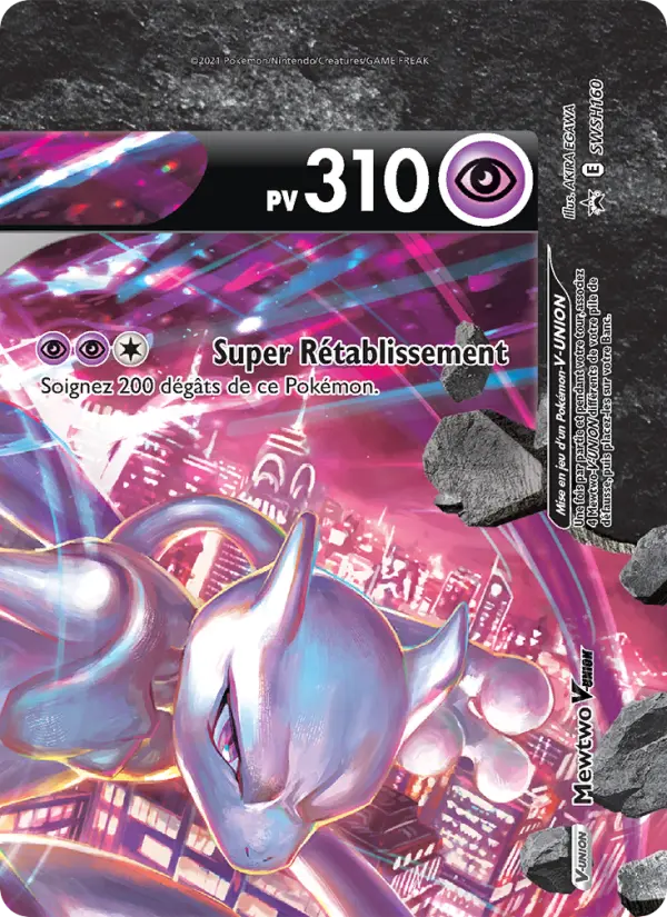 Scan HD carte Pokémon Mewtwo V-UNION SWSH160/107 — Promo SWSH