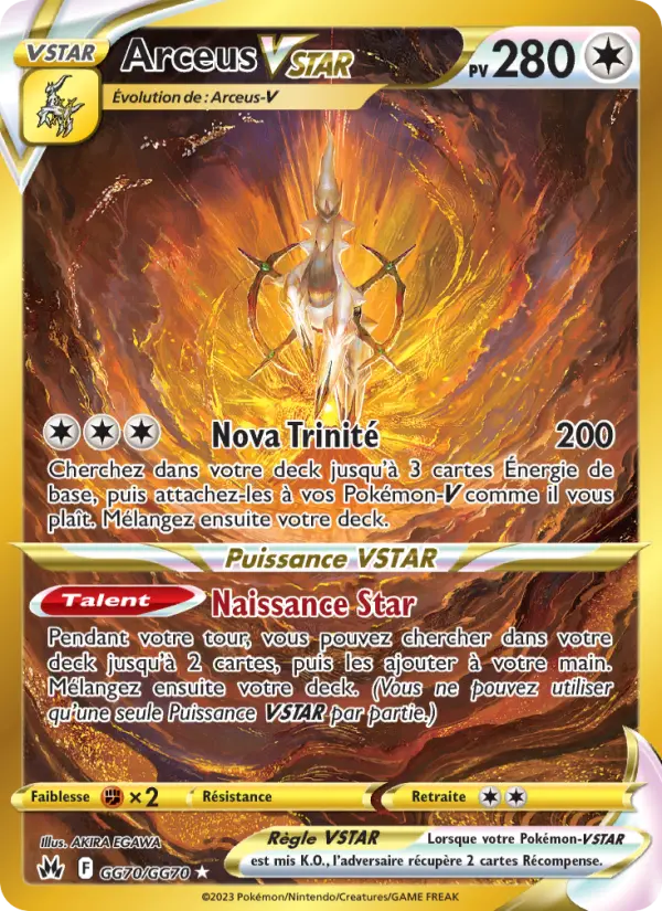 Scan HD carte Pokémon Arceus VSTAR GG70/159 — Zénith Suprême