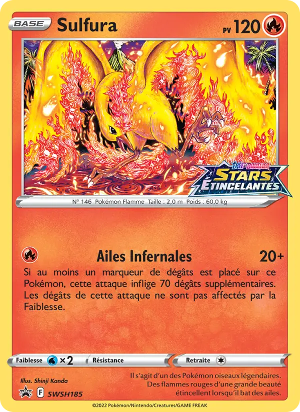 Scan HD carte Pokémon Sulfura SWSH185/107 — Promo SWSH