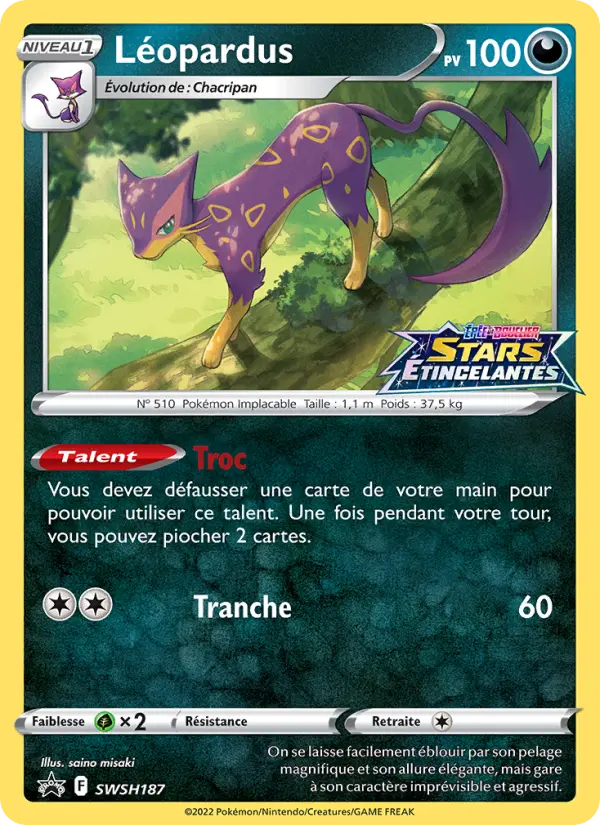 Scan HD carte Pokémon Léopardus SWSH187/107 — Promo SWSH