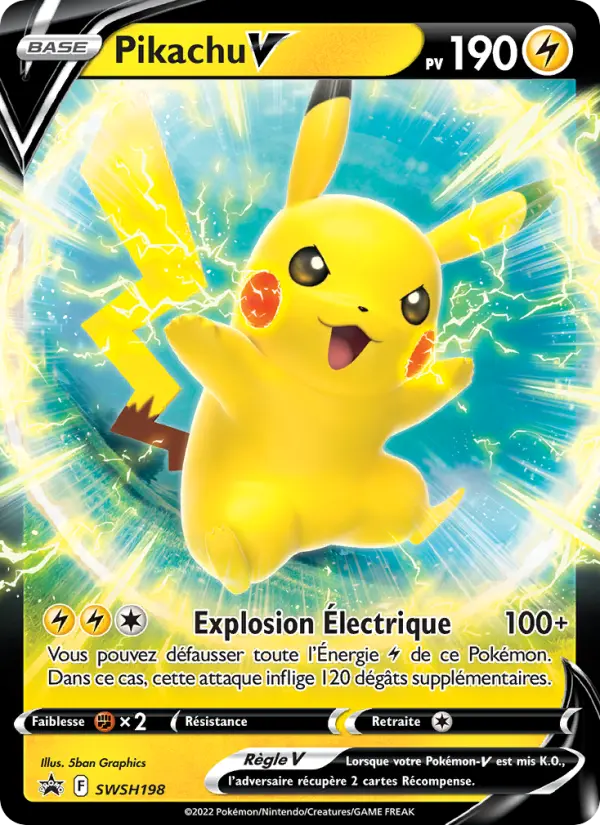 Scan HD carte Pokémon Pikachu V SWSH198/107 — Promo SWSH