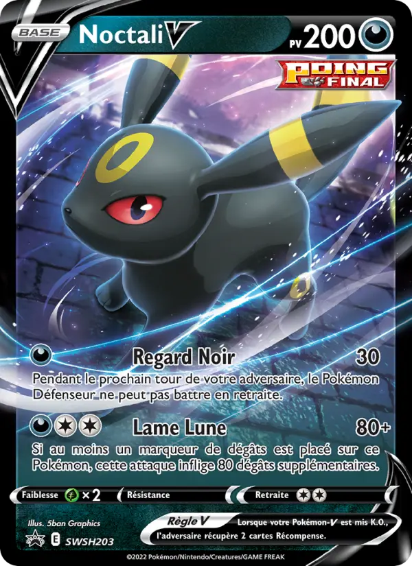 Scan HD carte Pokémon Noctali V SWSH203/107 — Promo SWSH