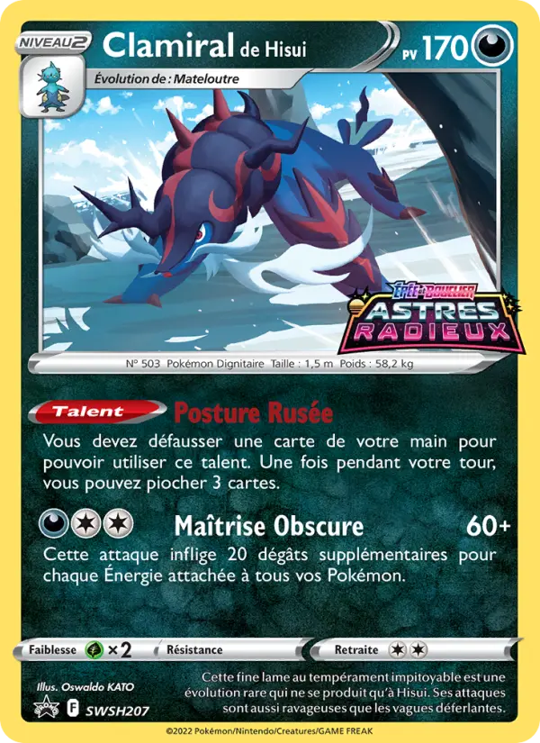 Scan HD carte Pokémon Clamiral de Hisui SWSH207/107 — Promo SWSH