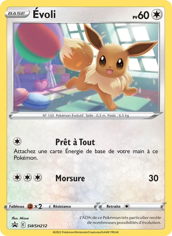 Scan HD carte Pokémon Évoli SWSH212/107 — Promo SWSH