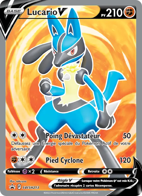 Scan HD carte Pokémon Lucario V SWSH213/107 — Promo SWSH