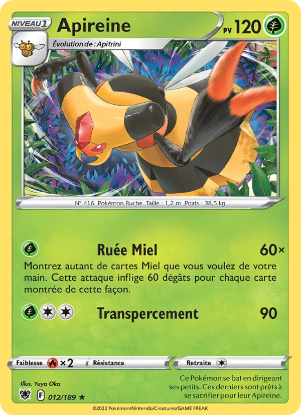 Scan HD carte Pokémon Apireine 012/189 — Astres Radieux
