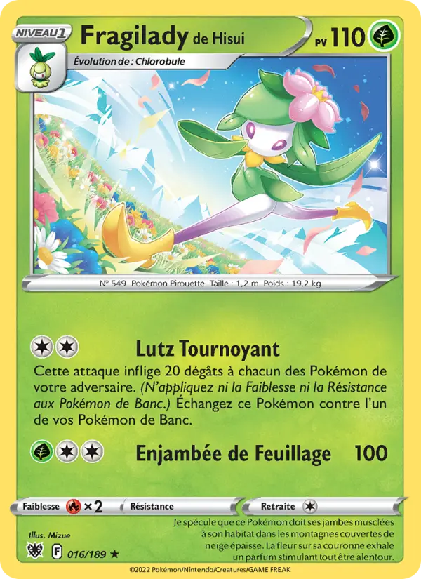 Scan HD carte Pokémon Fragilady de Hisui 016/189 — Astres Radieux