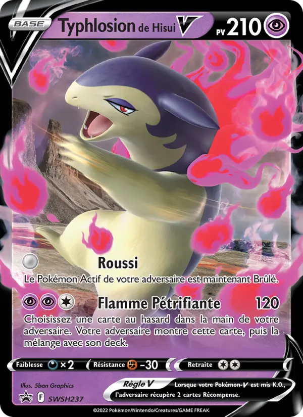 Scan HD carte Pokémon Typhlosion de Hisui V SWSH237/107 — Promo SWSH