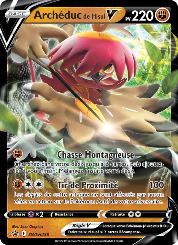 Scan HD carte Pokémon Archéduc de Hisui V SWSH238/107 — Promo SWSH