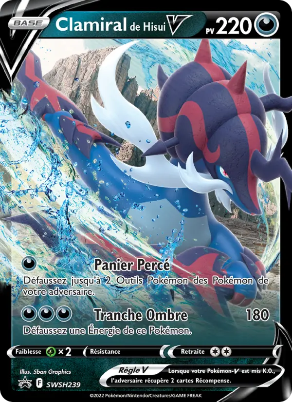 Scan HD carte Pokémon Clamiral de Hisui V SWSH239/107 — Promo SWSH