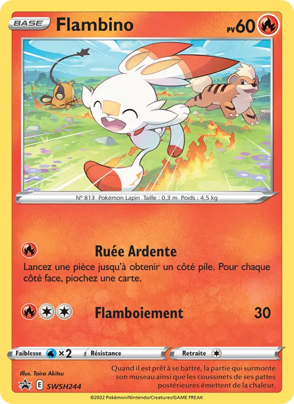 Scan HD carte Pokémon Flambino SWSH244/107 — Promo SWSH