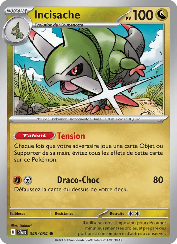 Scan HD carte Pokémon Incisache 045/64 — Fable Nébuleuse
