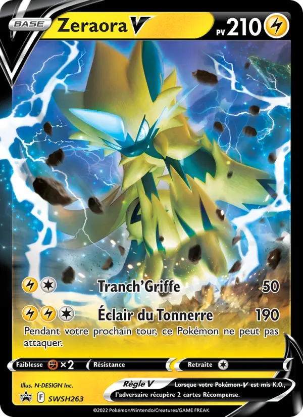 Scan HD carte Pokémon Zeraora V SWSH263/107 — Promo SWSH