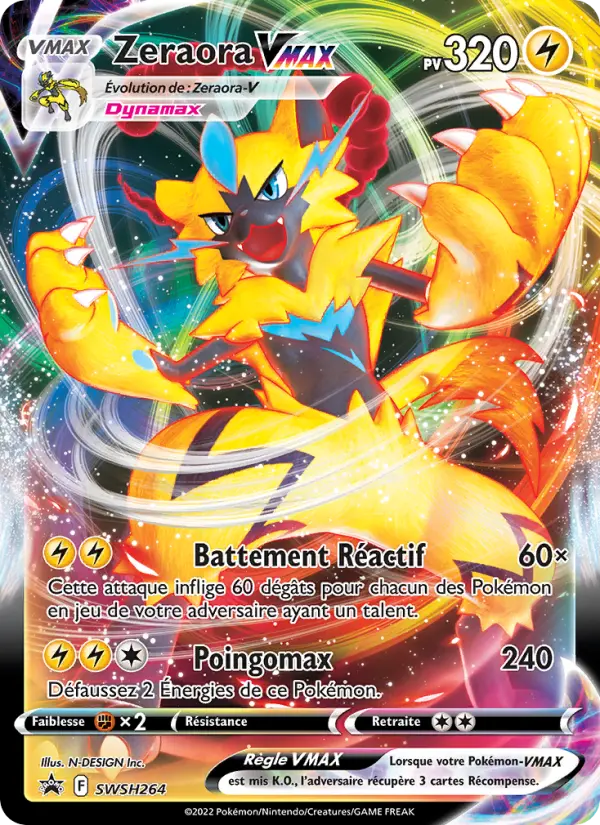 Scan HD carte Pokémon Zeraora VMAX SWSH264/107 — Promo SWSH